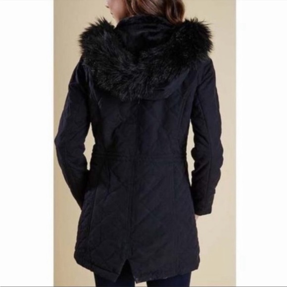 Barbour Black Land Rover Terrain Quilted Parka Size 4 - Picture 2 of 16